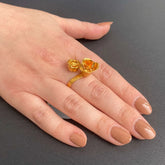 Bague Roses dorée ou argentée faite main